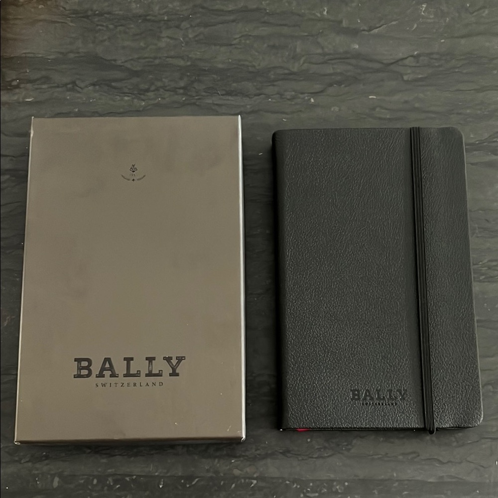 Bally Black Leather Notebook journal.  New in Box